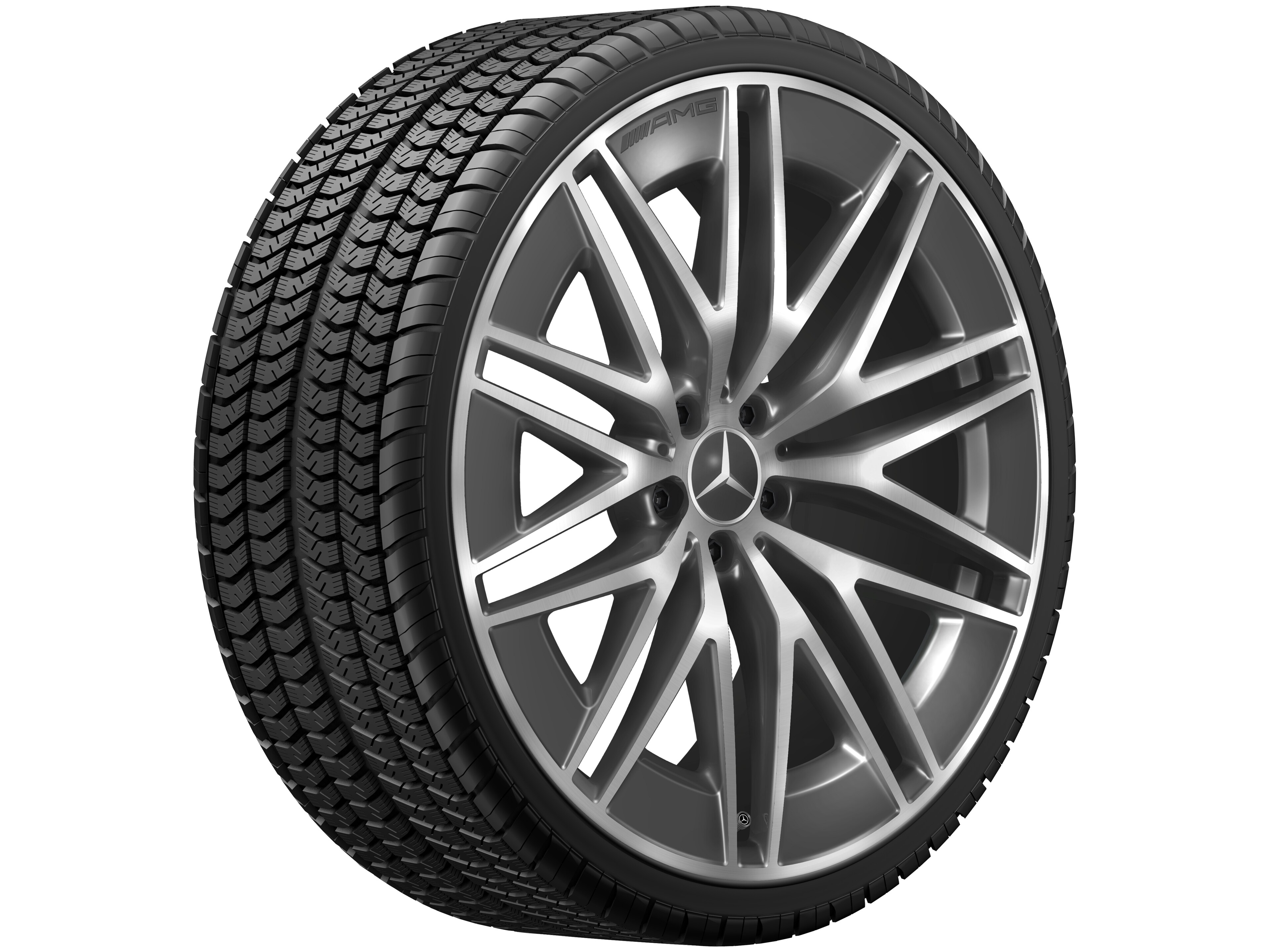 AMG Vielspeichen-Rad, 22 Zoll, 10 J x 22 ET 55, tantalgrau, glanzgedreht