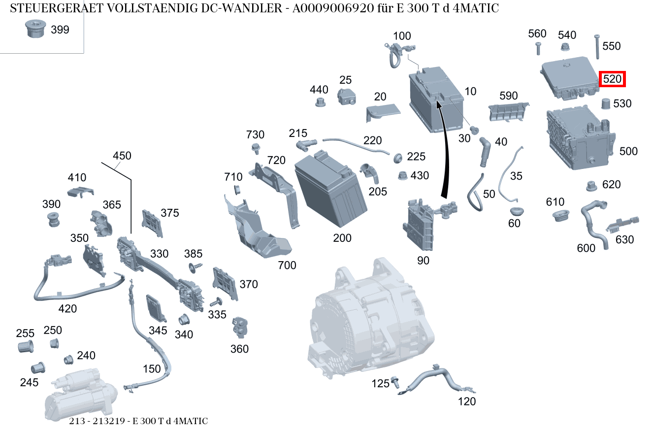 Steuergerät vollständig DC-WANDLER E 300 T d 4MATIC 213 Steuergerät vollständig DC-WANDLER E 300 T d 4MATIC 213