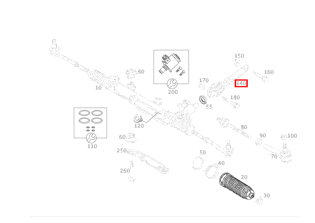 KUPPLUNGSMUFFE LENKUNG AN QUERTRAEGER CL 230 Kompressor 203