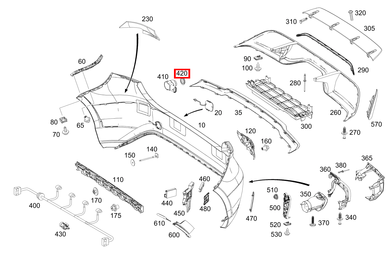 Abstandsring PARKTRONIC-System A 45 AMG 4MATIC 176 Abstandsring PARKTRONIC-System A 45 AMG 4MATIC 176