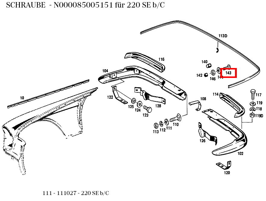 Schraube 220 SE b/C 111 Schraube 220 SE b/C 111