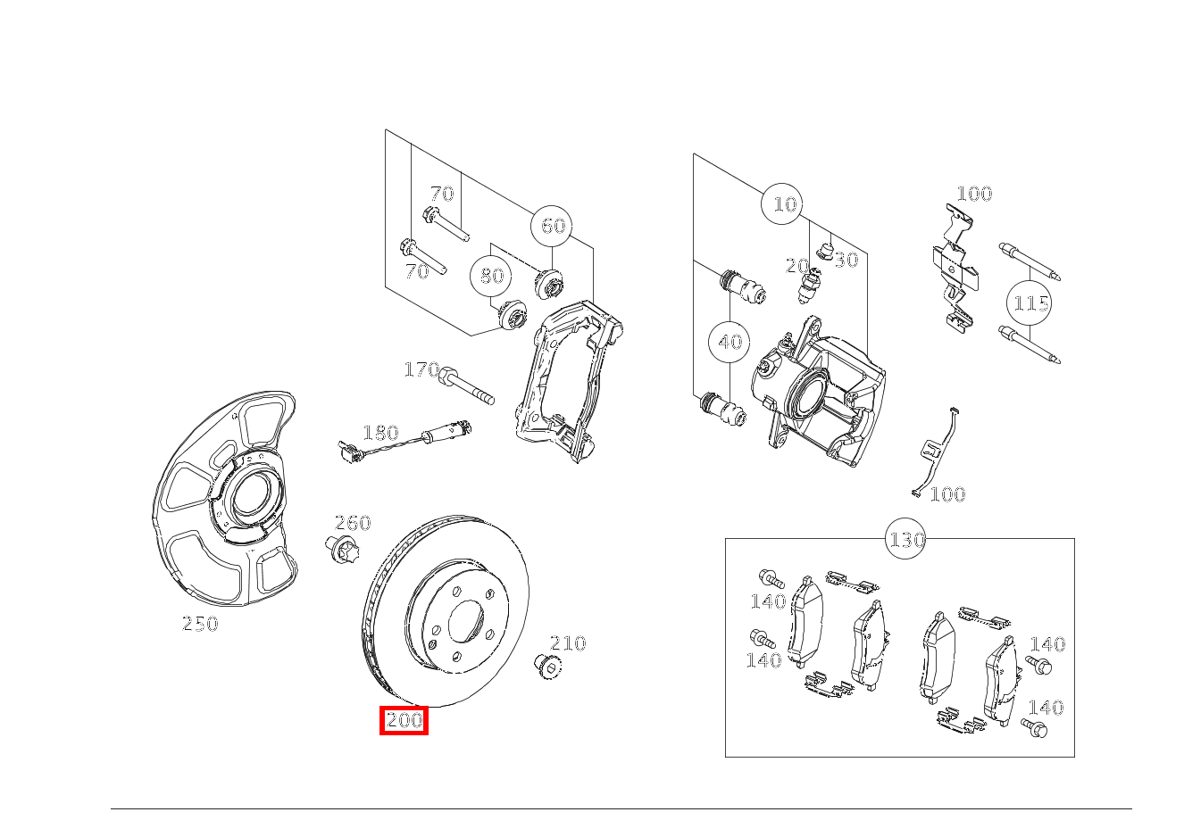 Bremsscheibe belüftet Vorne Rechts E250TCDI 4M BE 212