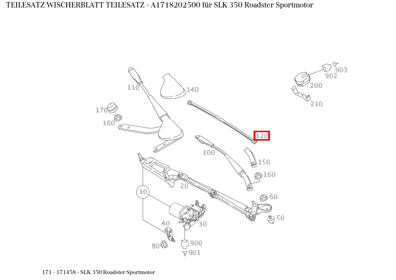 Teilesatz Wischerblatt TEILESATZ SLK 350 Roadster Sportmotor 171