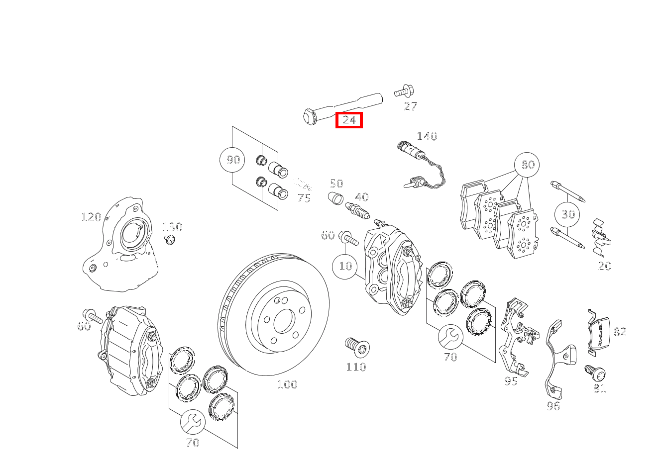 Zugstange BREMSSATTEL S500 4M L LL 221