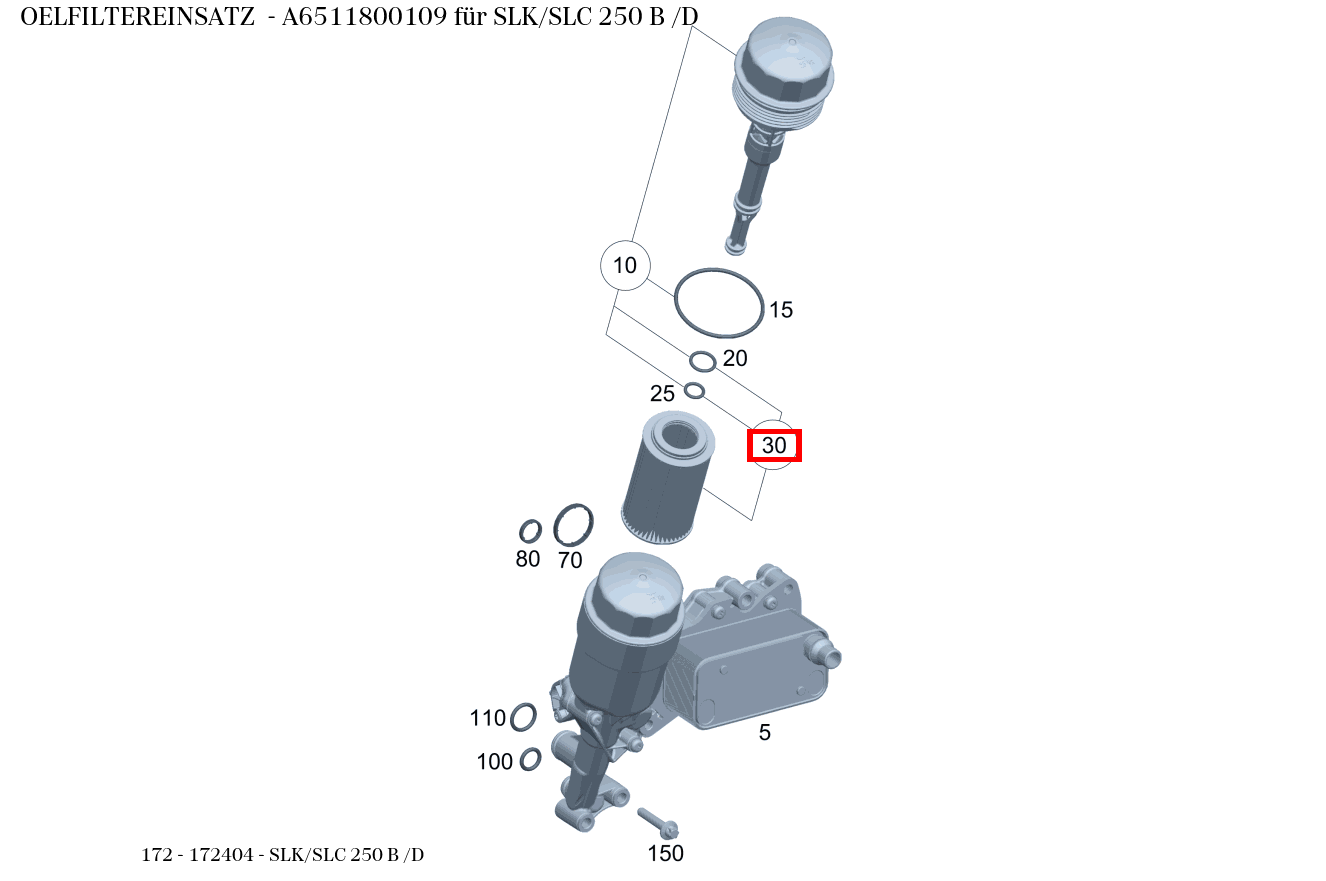 Ölfiltereinsatz SLK/SLC 250 B /D 172
