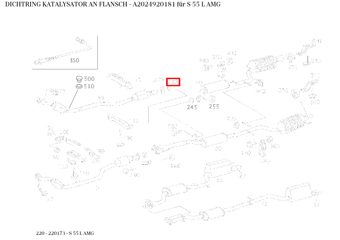 Dichtring KATALYSATOR AN FLANSCH S 55 L AMG 220