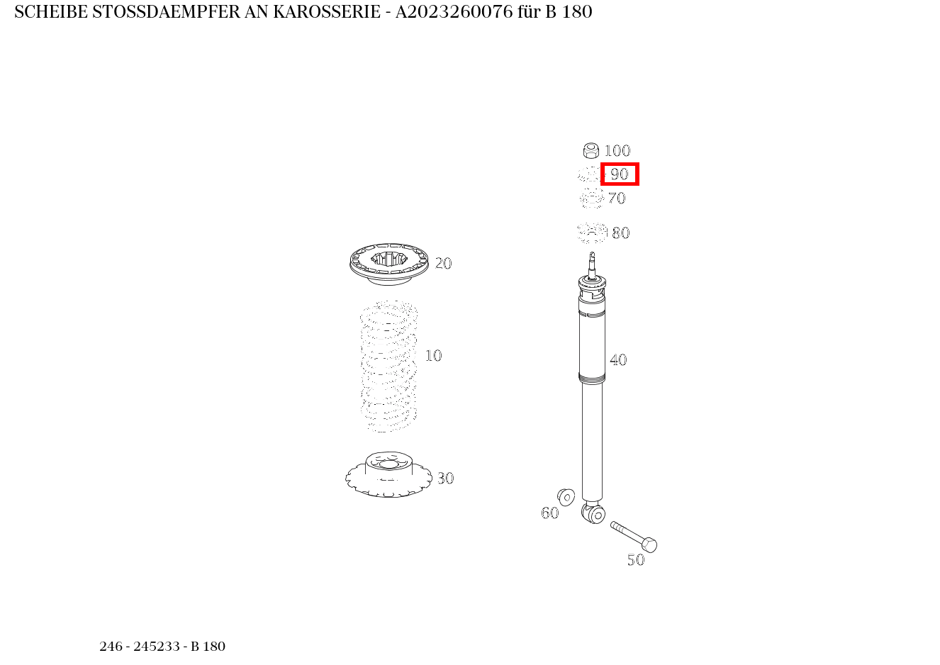 Scheibe STOSSDAEMPFER AN KAROSSERIE B 180 246