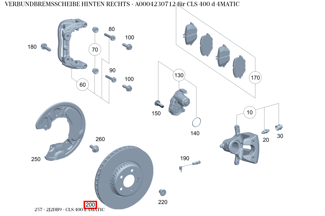 Verbundbremsscheibe HINTEN RECHTS CLS 400 d 4MATIC 257