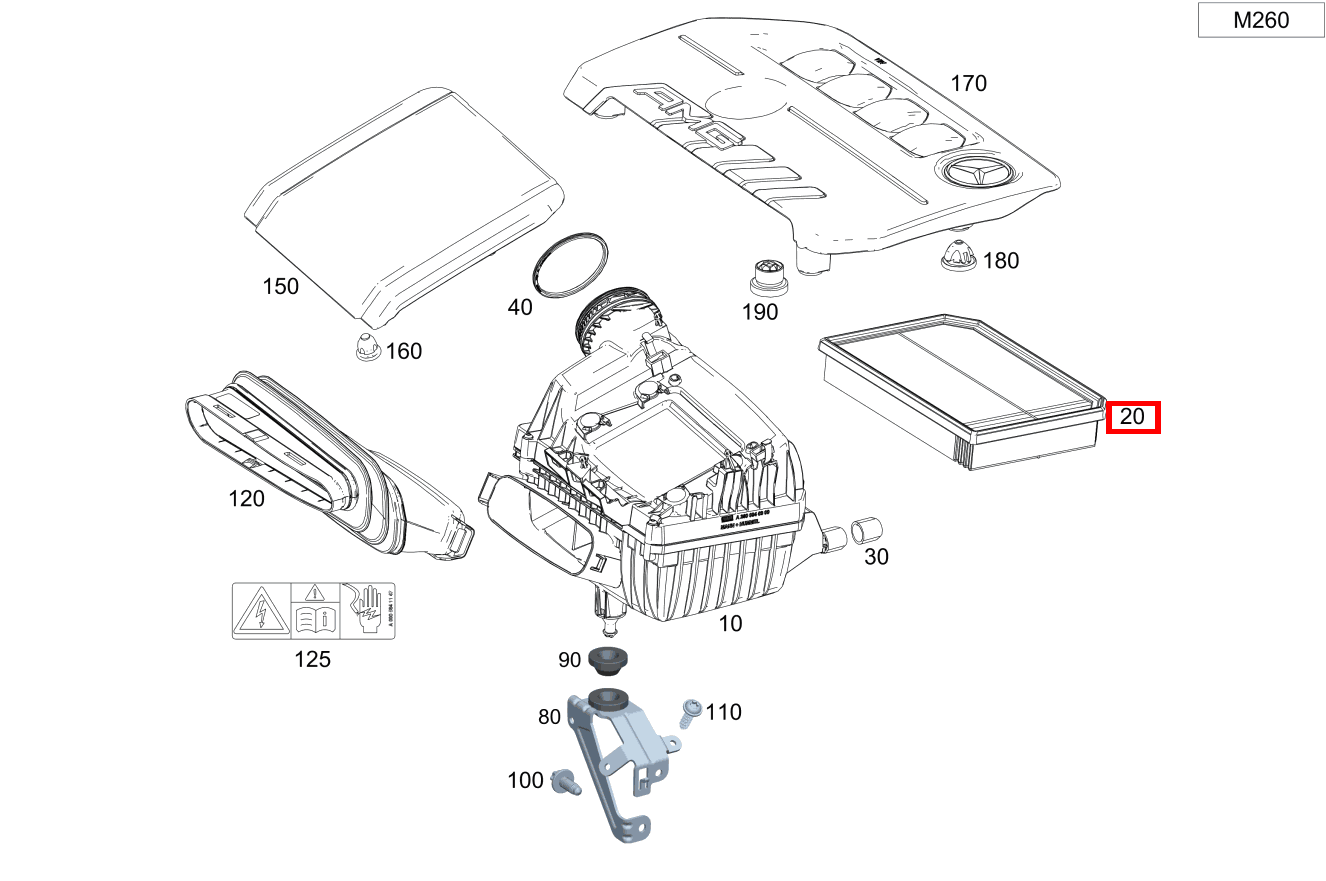 Luftfiltereinsatz A 250 Limousine 177 Luftfiltereinsatz A 250 Limousine 177