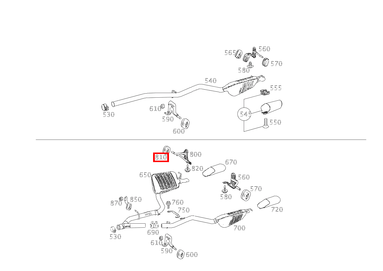 Aufhängering AUSPUFFROHR HINTEN RECHTS E 220 CDI T-Modell 253