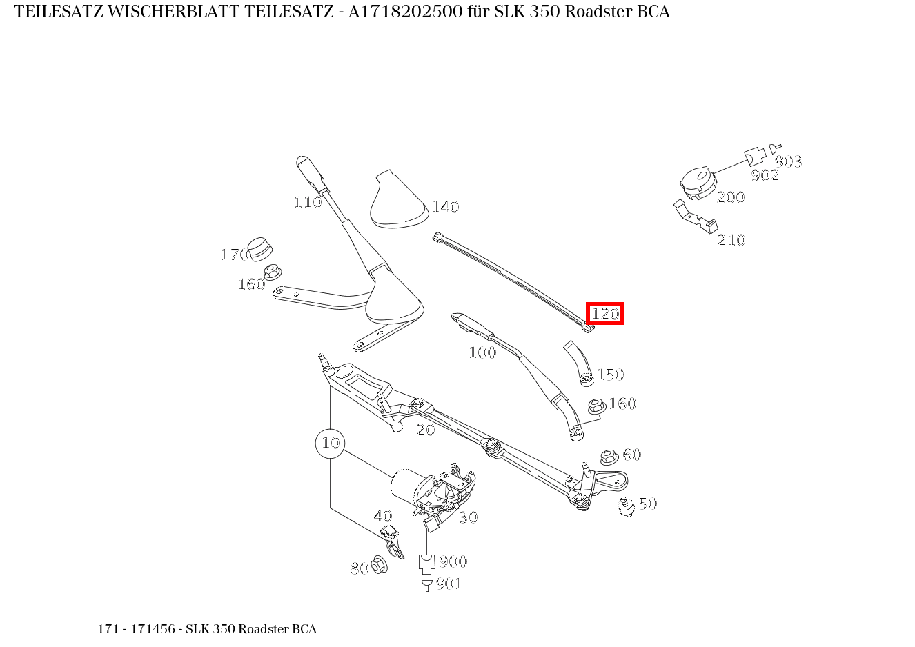 Teilesatz Wischerblatt TEILESATZ SLK 350 Roadster BCA 171