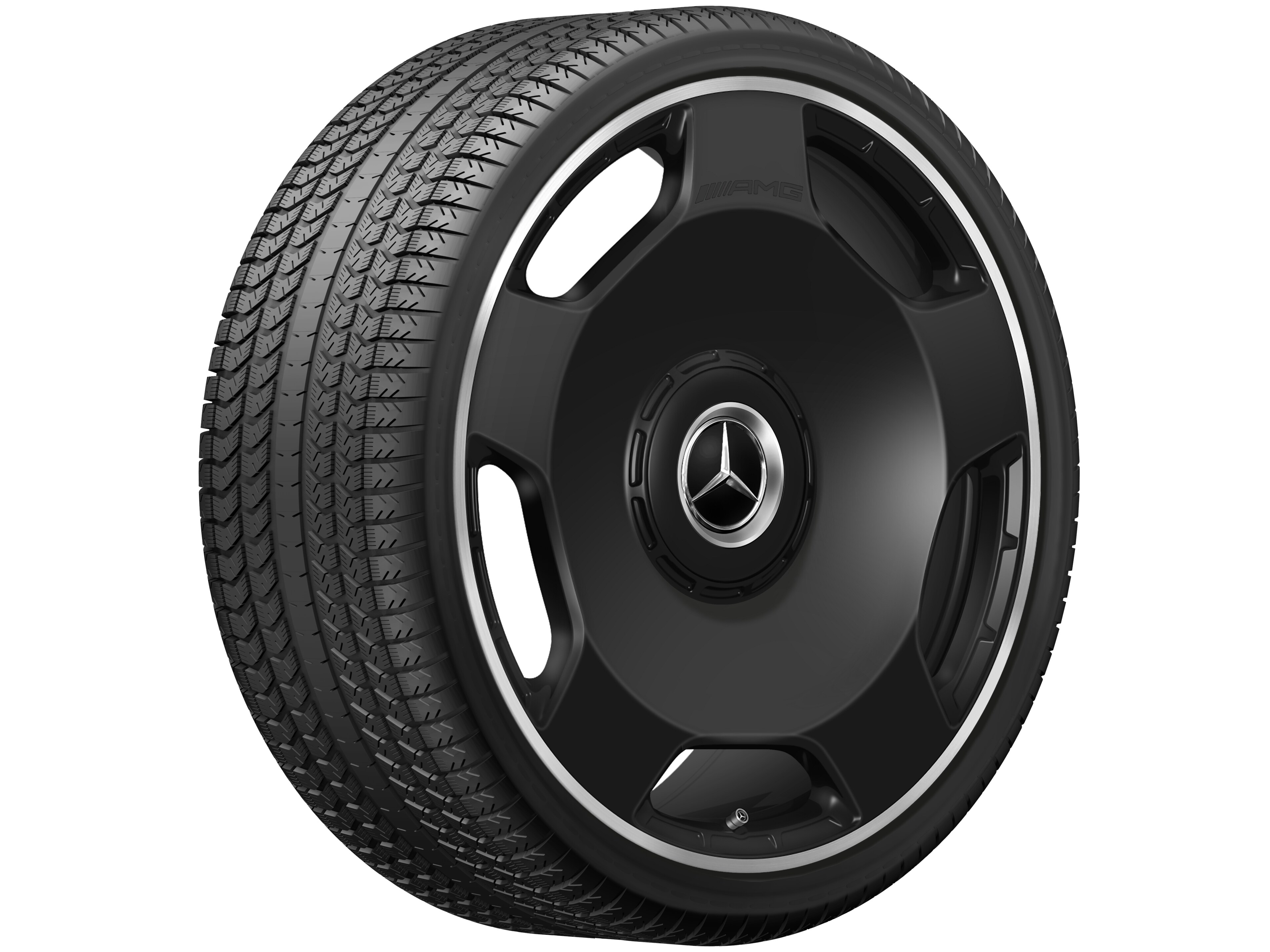 AMG Schmiederadfelge im 5-Loch Design, 58,4 cm (23 Zoll), Felgenhorn glanzgedreht 10 J x 23 ET 45, schwarz matt