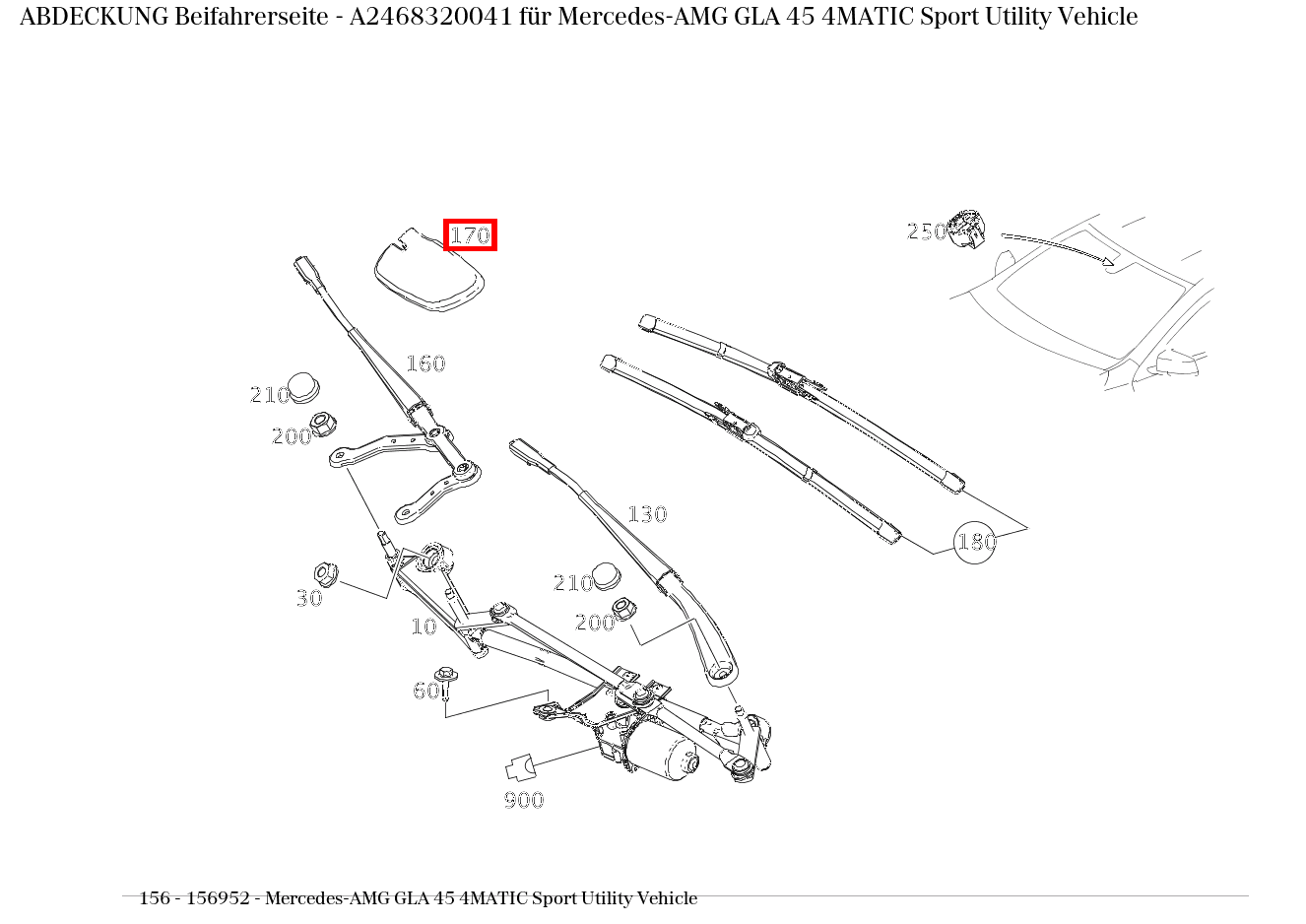 Abdeckung Beifahrerseite Mercedes-AMG GLA 45 4MATIC Sport Utility Vehicle 156