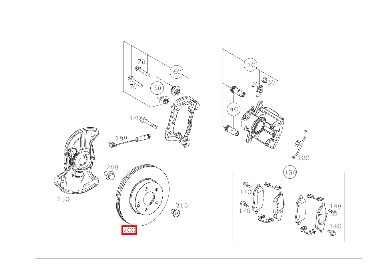 Bremsscheibe belüftet Vorne rechts C250TCGI BE 204 Bremsscheibe belüftet Vorne rechts C250TCGI BE 204