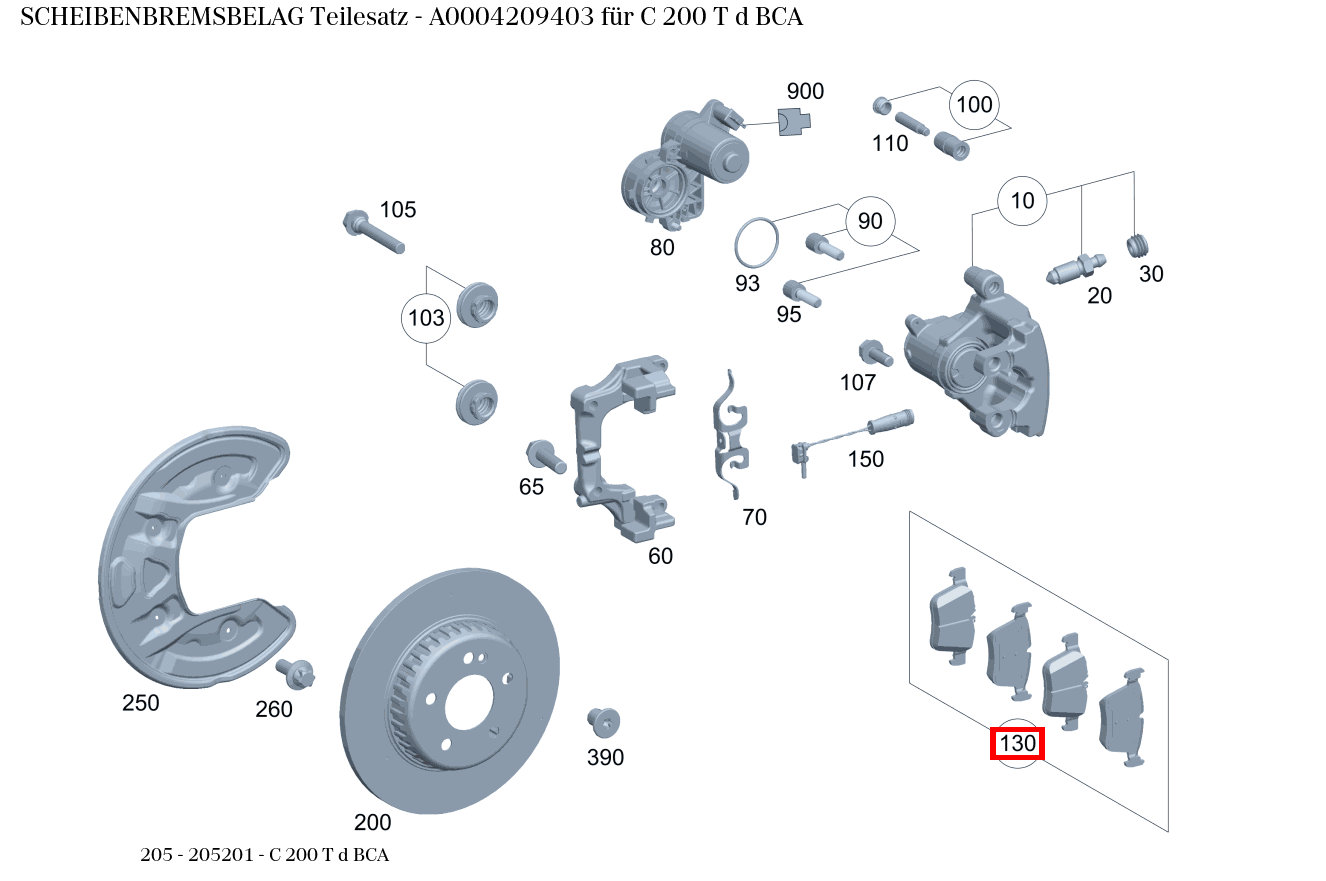 Scheibenbremsbelag Teilesatz C 200 T d BCA 205 Scheibenbremsbelag Teilesatz C 200 T d BCA 205