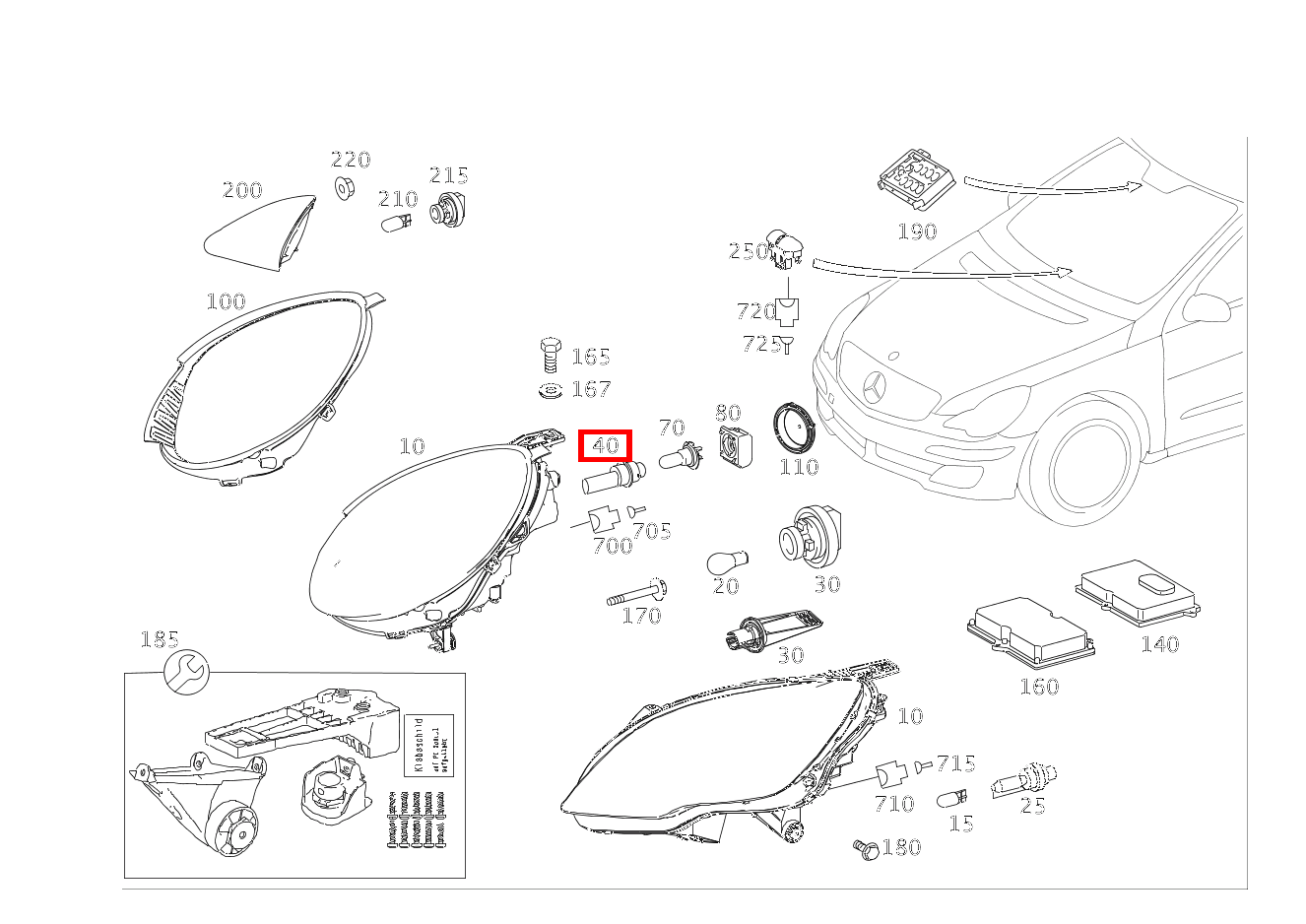 GASENTLAD.LAMPE ABBLENDLICHT; D2S 12V-35W R 500 L 251 GASENTLAD.LAMPE ABBLENDLICHT; D2S 12V-35W R 500 L 251