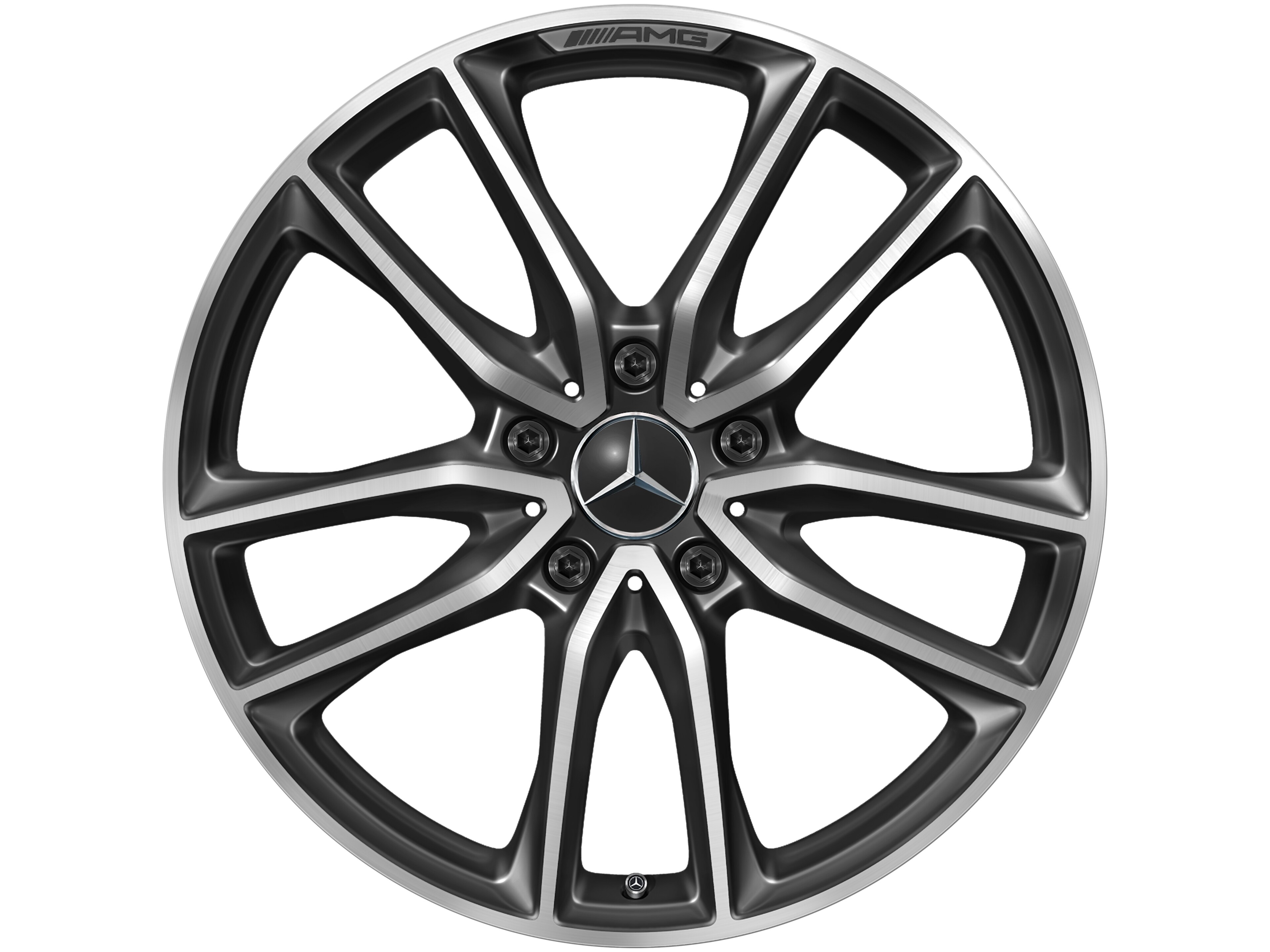 Mercedes-Benz - AMG Vielspeichen-Rad, 50,8 cm (20 Zoll), glanzgedreht 8,5 J x 20 ET 32, schwarz