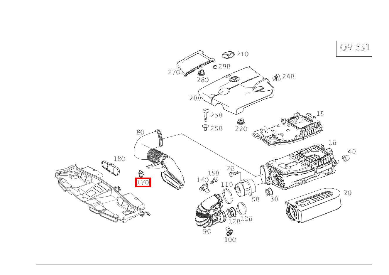 Verschluss LUFTLEITUNG AN QUERTRAEGER OBEN SLK/SLC 250 B /D 172 Verschluss LUFTLEITUNG AN QUERTRAEGER OBEN SLK/SLC 250 B /D 172