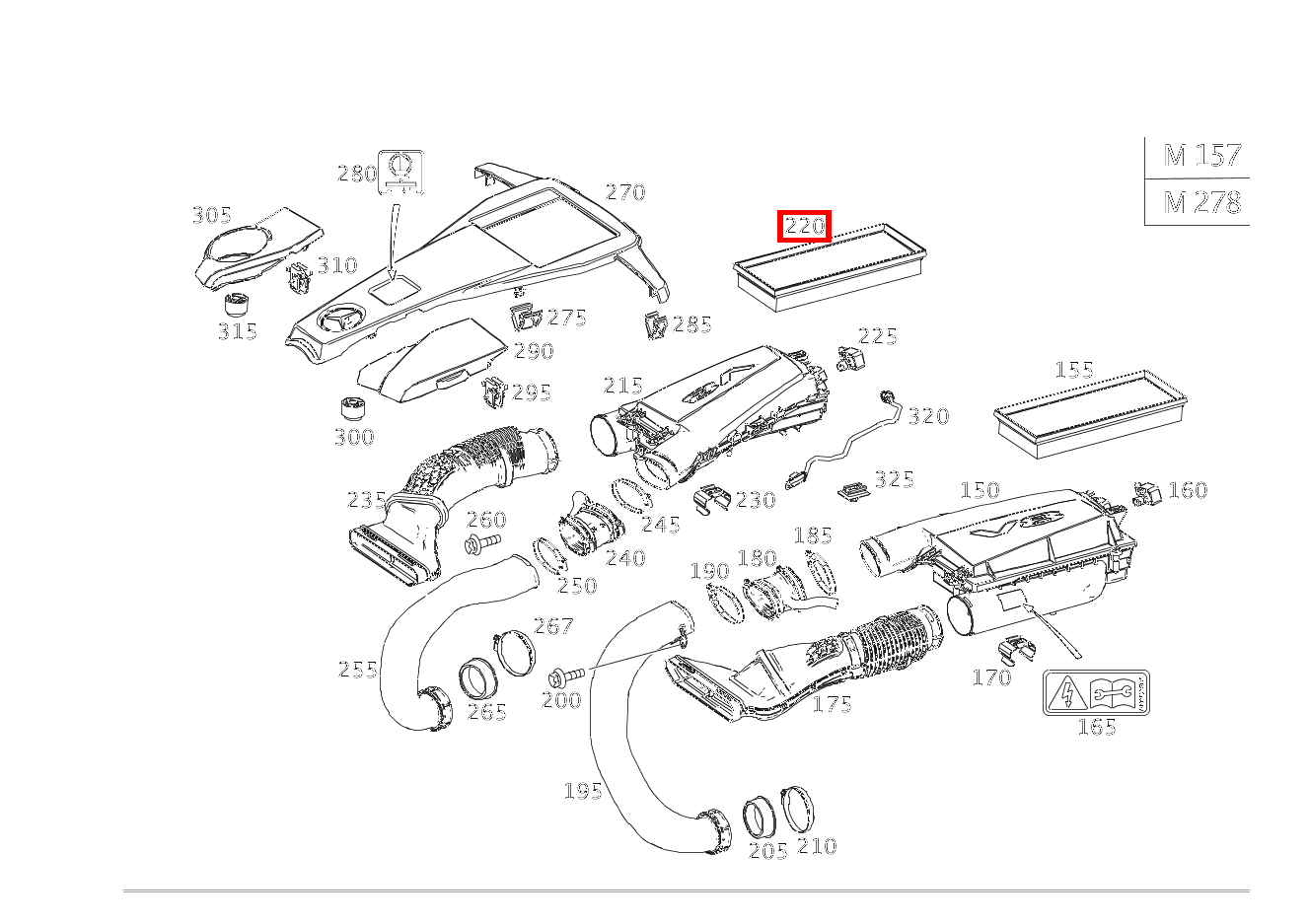 Luftfiltereinsatz RECHTS Mercedes-AMG S 63 4MATIC Coupé 221