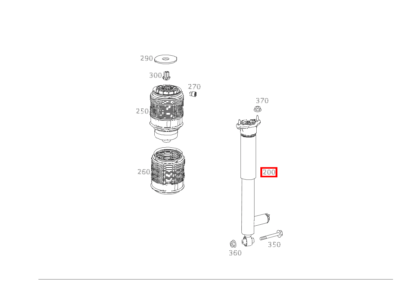 Stossdämpfer HINTEN LINKS E 400 T 4MATIC 212