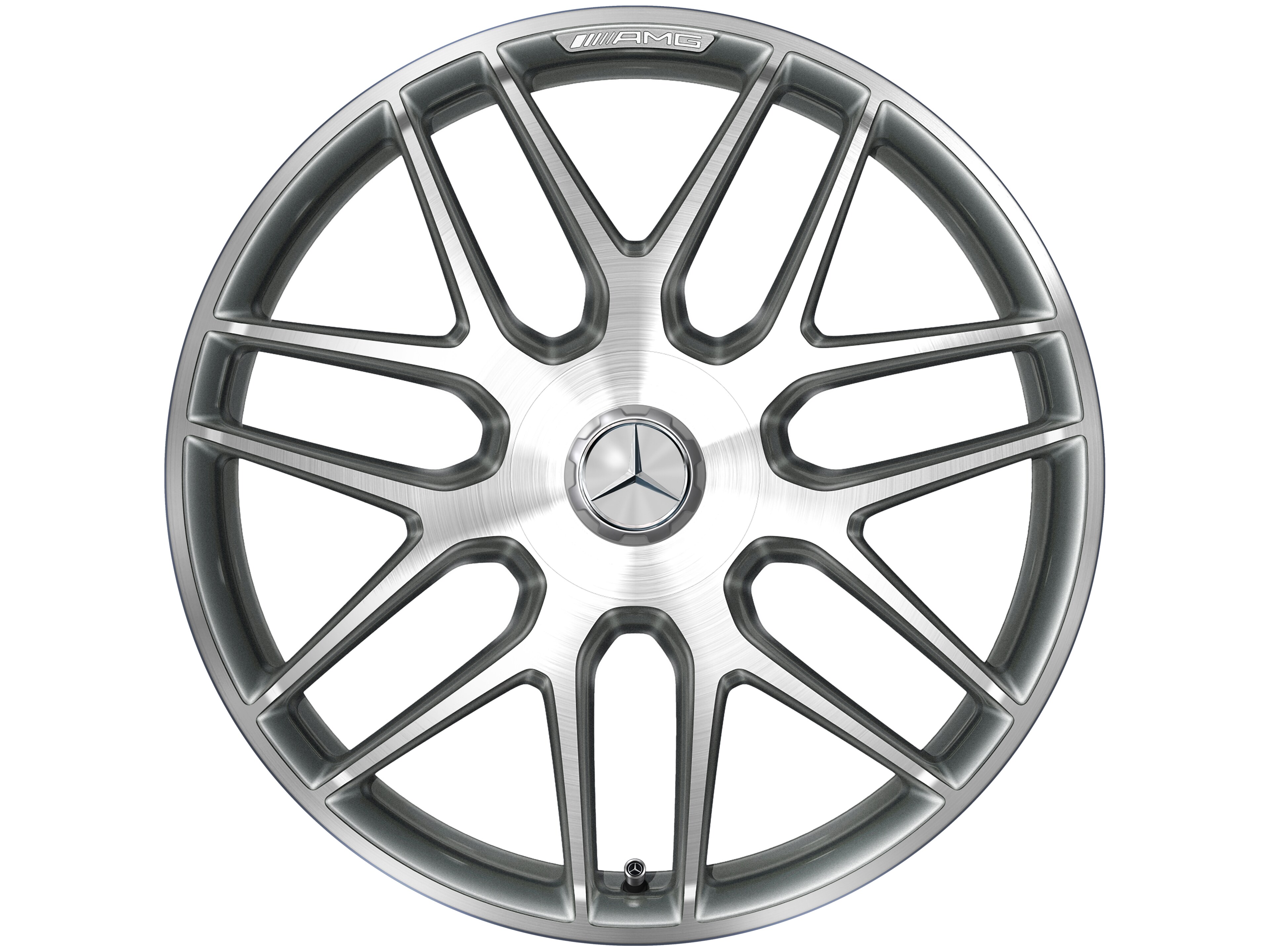 Mercedes-Benz -  AMG Schmiederad im Kreuzspeichen-Design, 50,8 cm (20 Zoll), glanzgedreht 9,5 J x 20 ET 25, titangrau