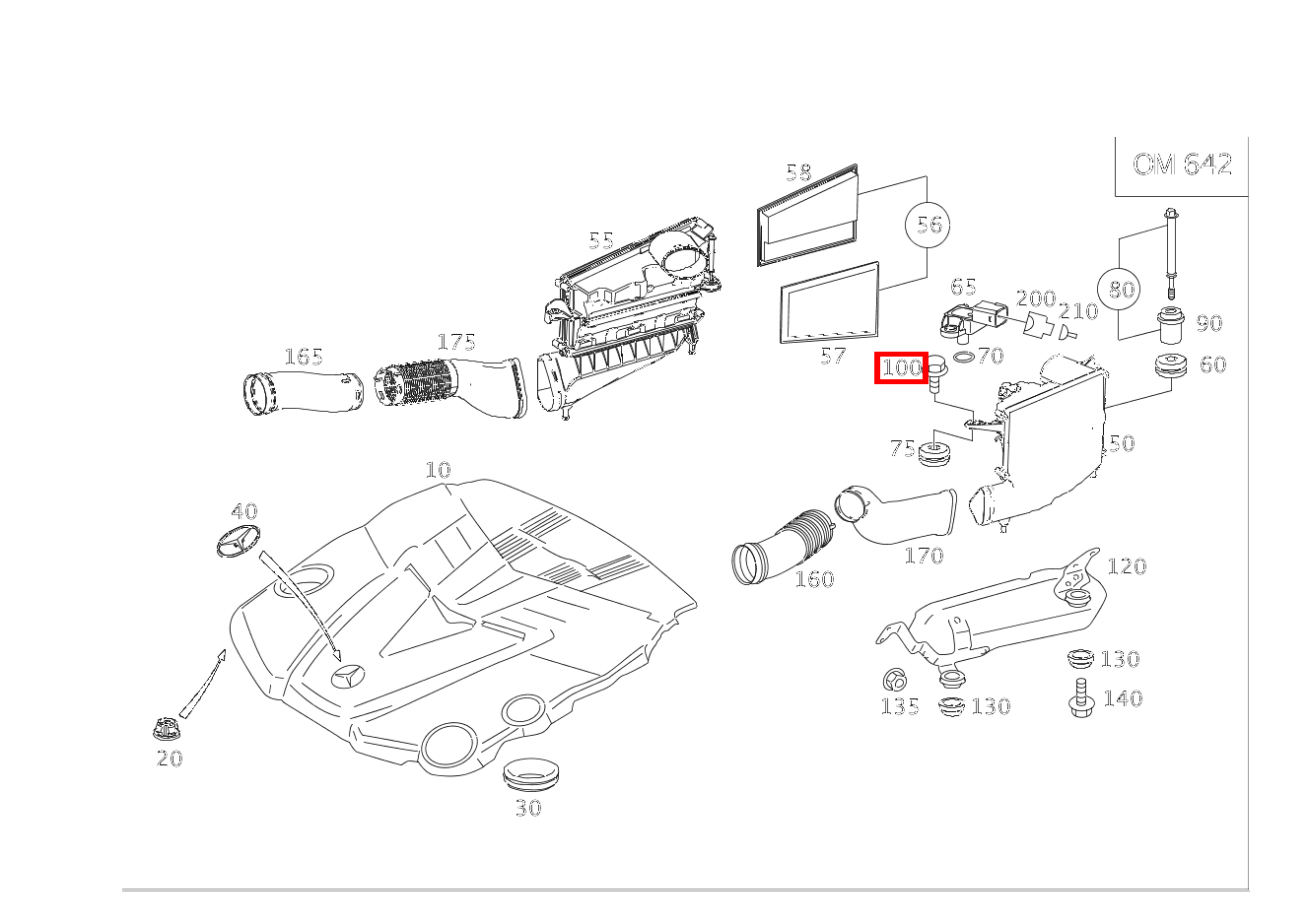 Sechsrundschraube An Luftfiltergehäuse vorn; M6X25 GL 350 BlueTEC 4MATIC Off-Roader 164