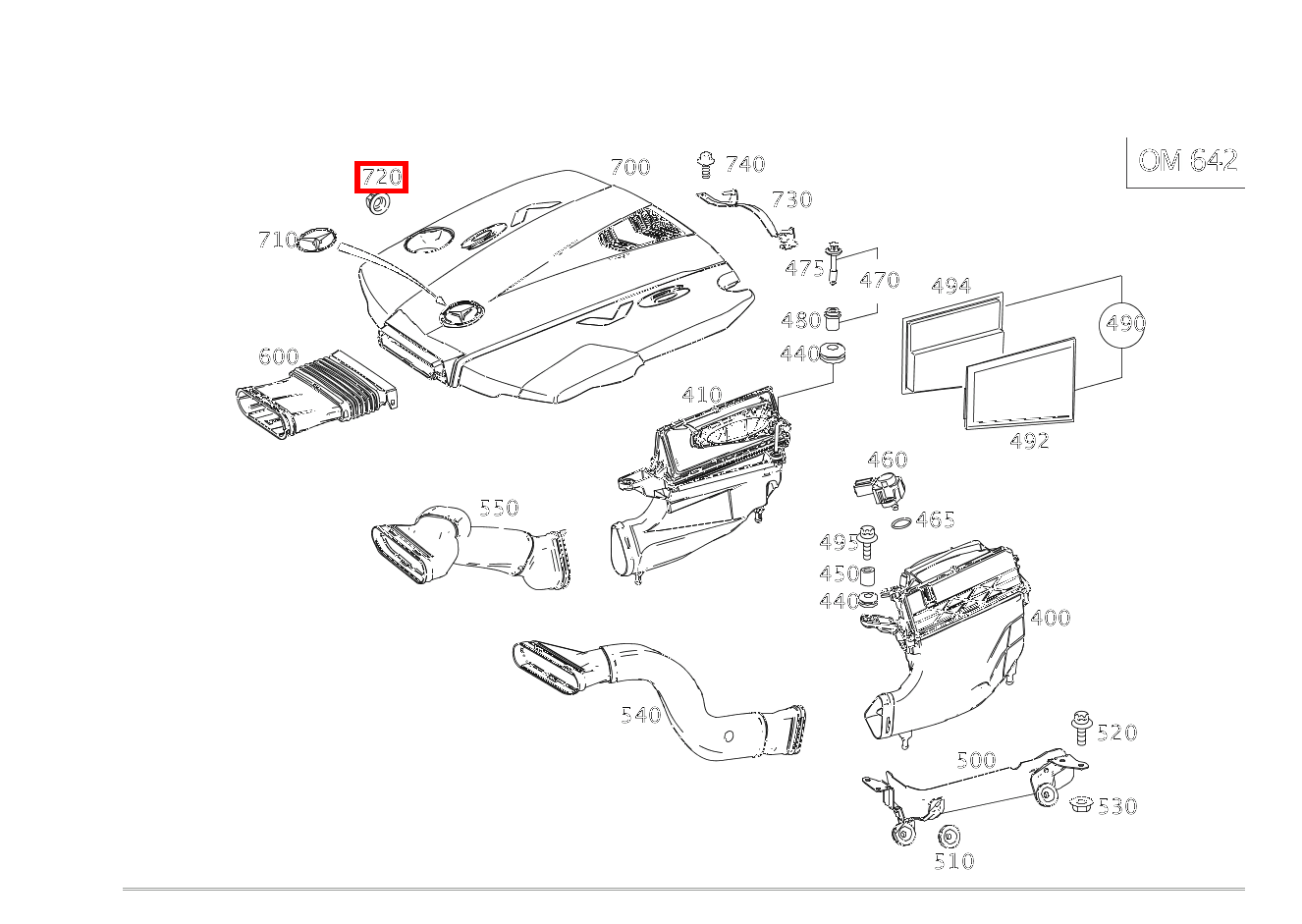 Elastomerlager AN ABDECKUNG GLS 350 d 4MATIC 166