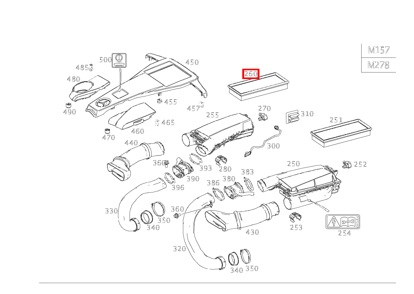 Luftfiltereinsatz LUFTFILTER,RECHTS GLS 500 4MATIC 166