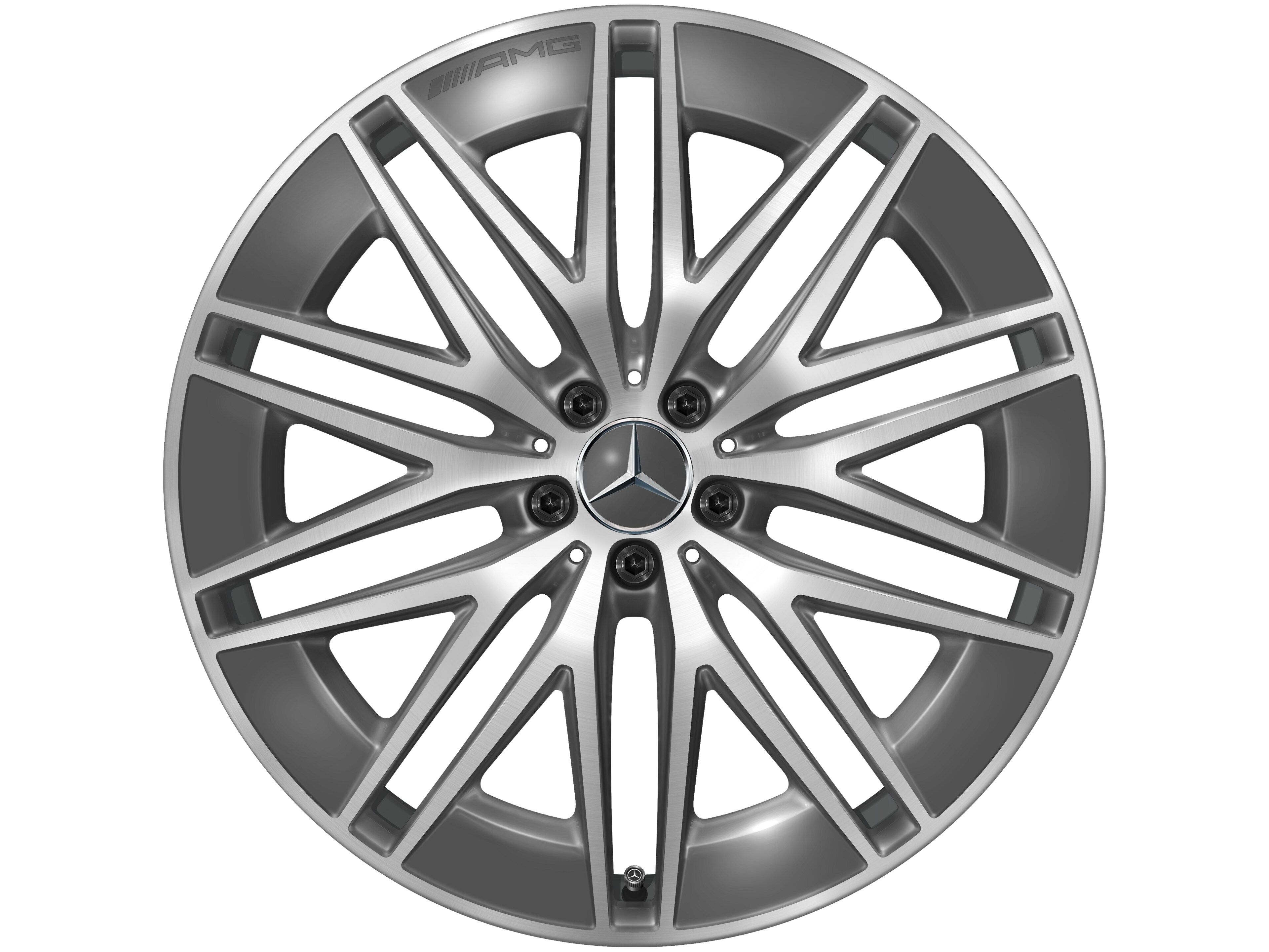 AMG Vielspeichen-Rad, 22 Zoll, 10 J x 22 ET 55, tantalgrau, glanzgedreht