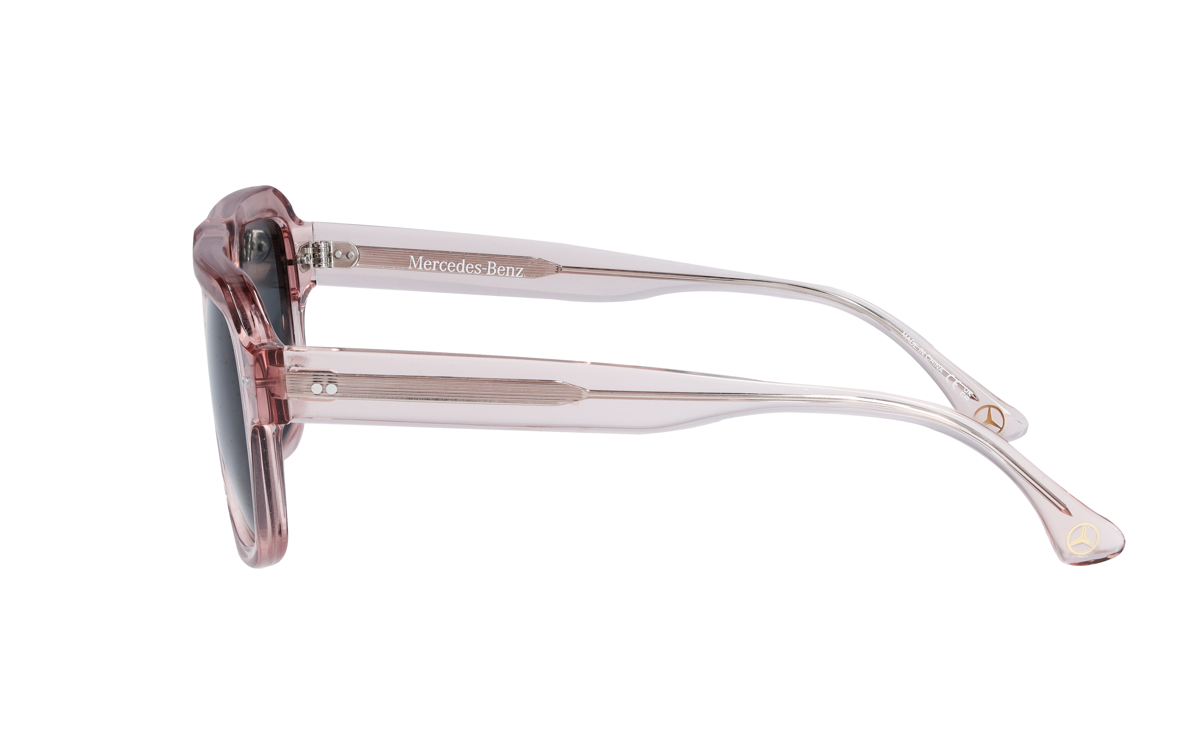 Sonnenbrille, Unisex, roségold / bronzefarben, Acetat, transparent