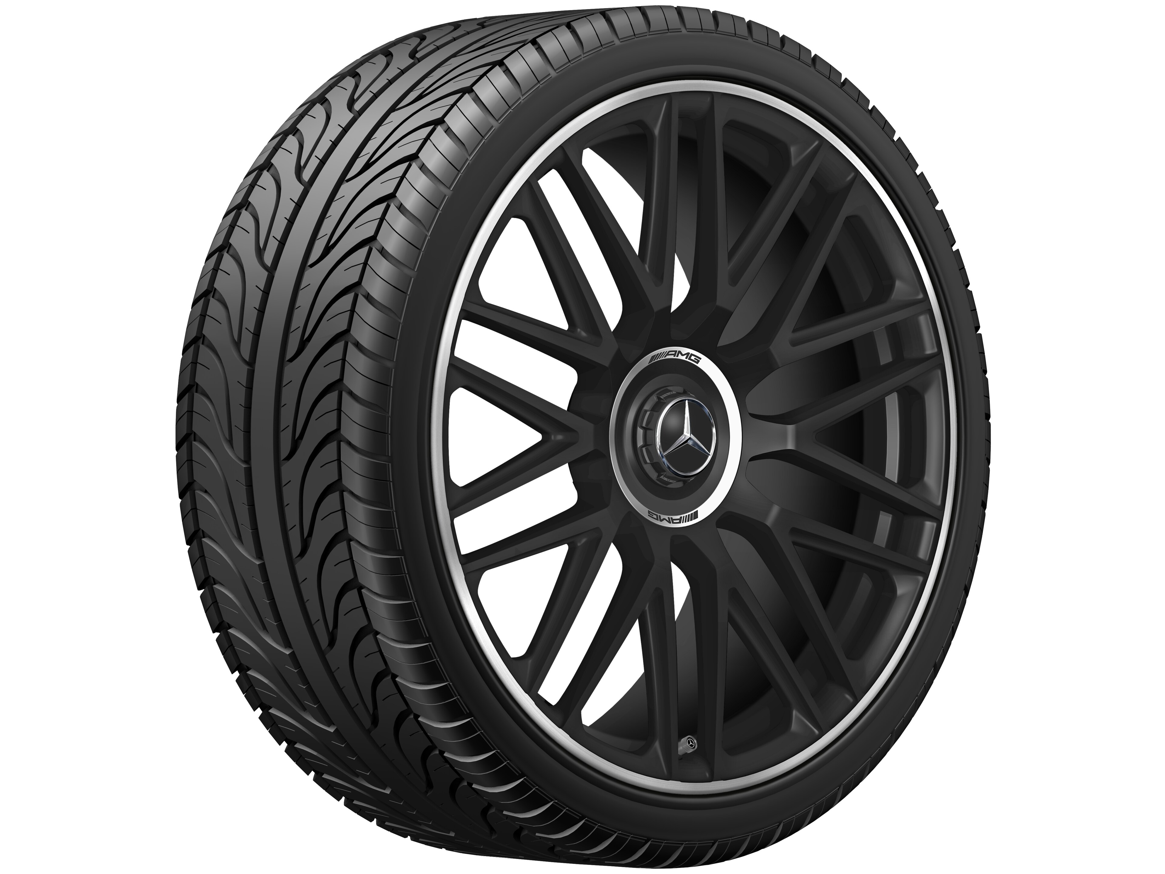 AMG Schmiederad 10-Speichen-Design, 21 Zoll, 9,5 J x 21 ET 56, schwarz matt