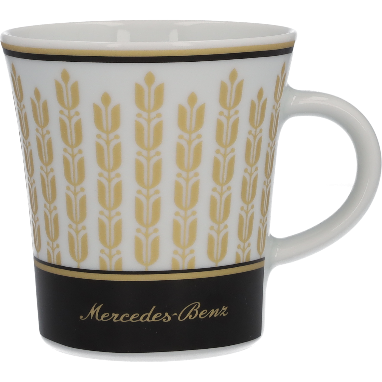 Mercedes-Benz - Kaffeebecher, 300 ml schwarz / weiß / goldfarben, Porzellan, 300 ml