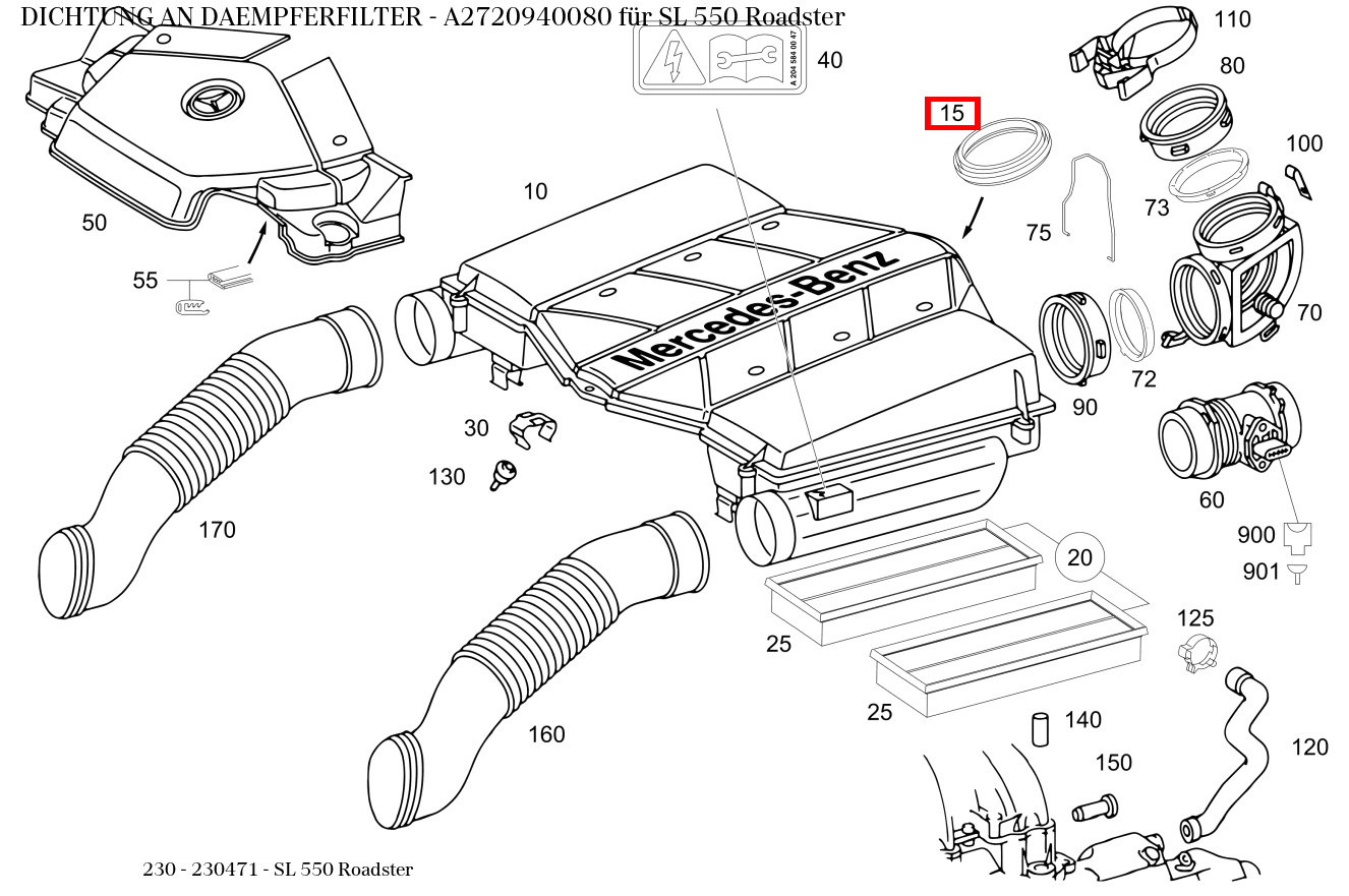 ABDICHTUNG AN DAEMPFERFILTER SL 550 Roadster 230 ABDICHTUNG AN DAEMPFERFILTER SL 550 Roadster 230
