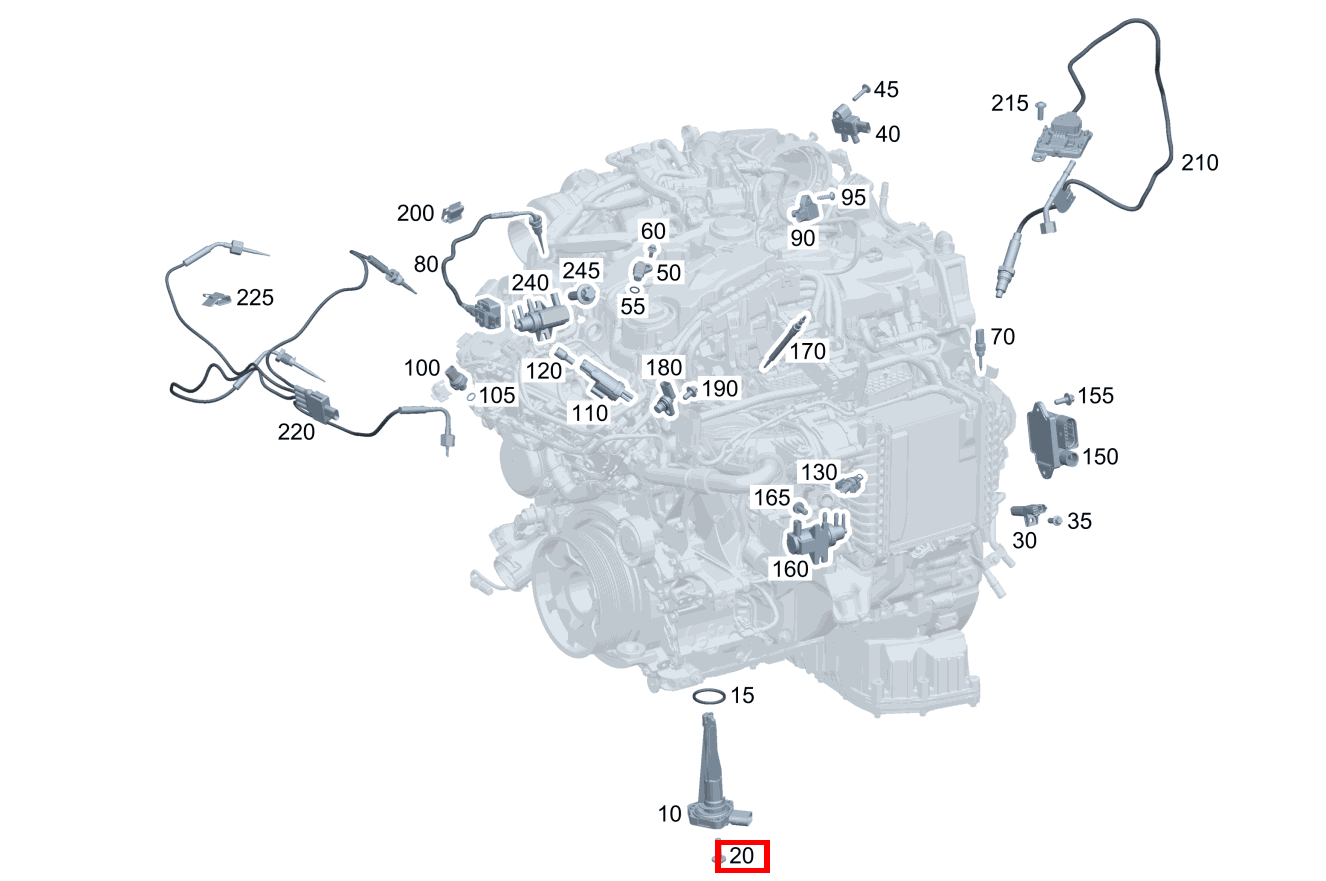 Sechsrundschraube Füllstandsensor; M6X25 GLE 350 d 4MATIC Coupé 292
