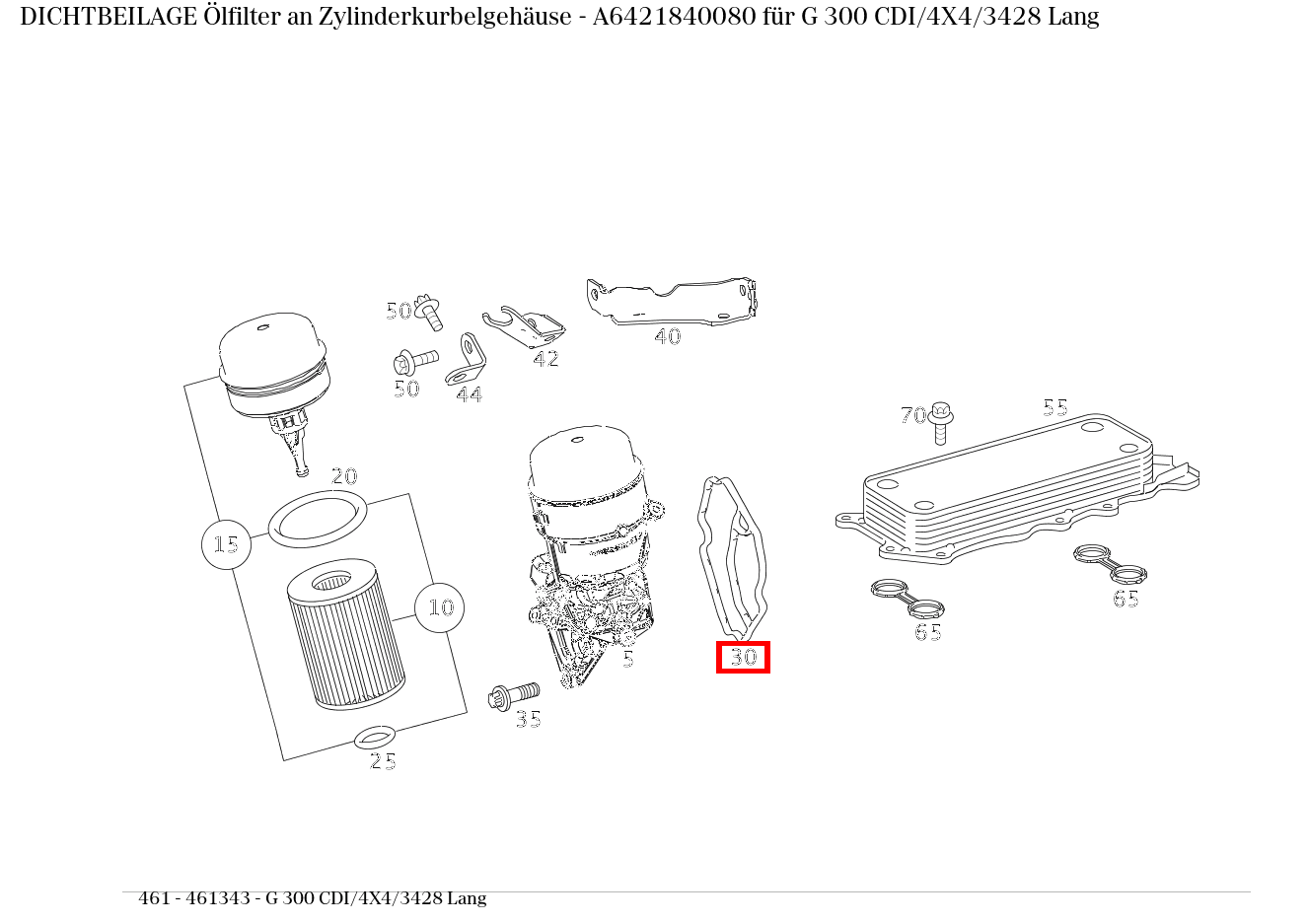 Dichtbeilage Ölfilter an Zylinderkurbelgehäuse G 300 CDI/4X4/3428 Lang 461 Dichtbeilage Ölfilter an Zylinderkurbelgehäuse G 300 CDI/4X4/3428 Lang 461