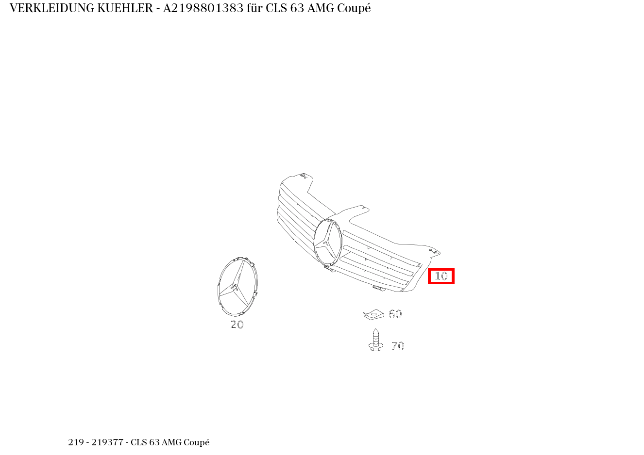 Verkleidung KUEHLER CLS 63 AMG Coupé 219 Verkleidung KUEHLER CLS 63 AMG Coupé 219
