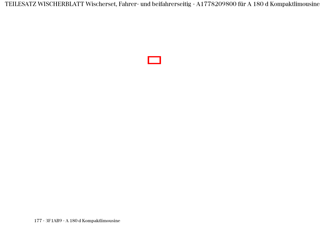 Teilesatz Wischerblatt Wischerset, Fahrer- und beifahrerseitig A 180 d Kompaktlimousine 177 Teilesatz Wischerblatt Wischerset, Fahrer- und beifahrerseitig A 180 d Kompaktlimousine 177