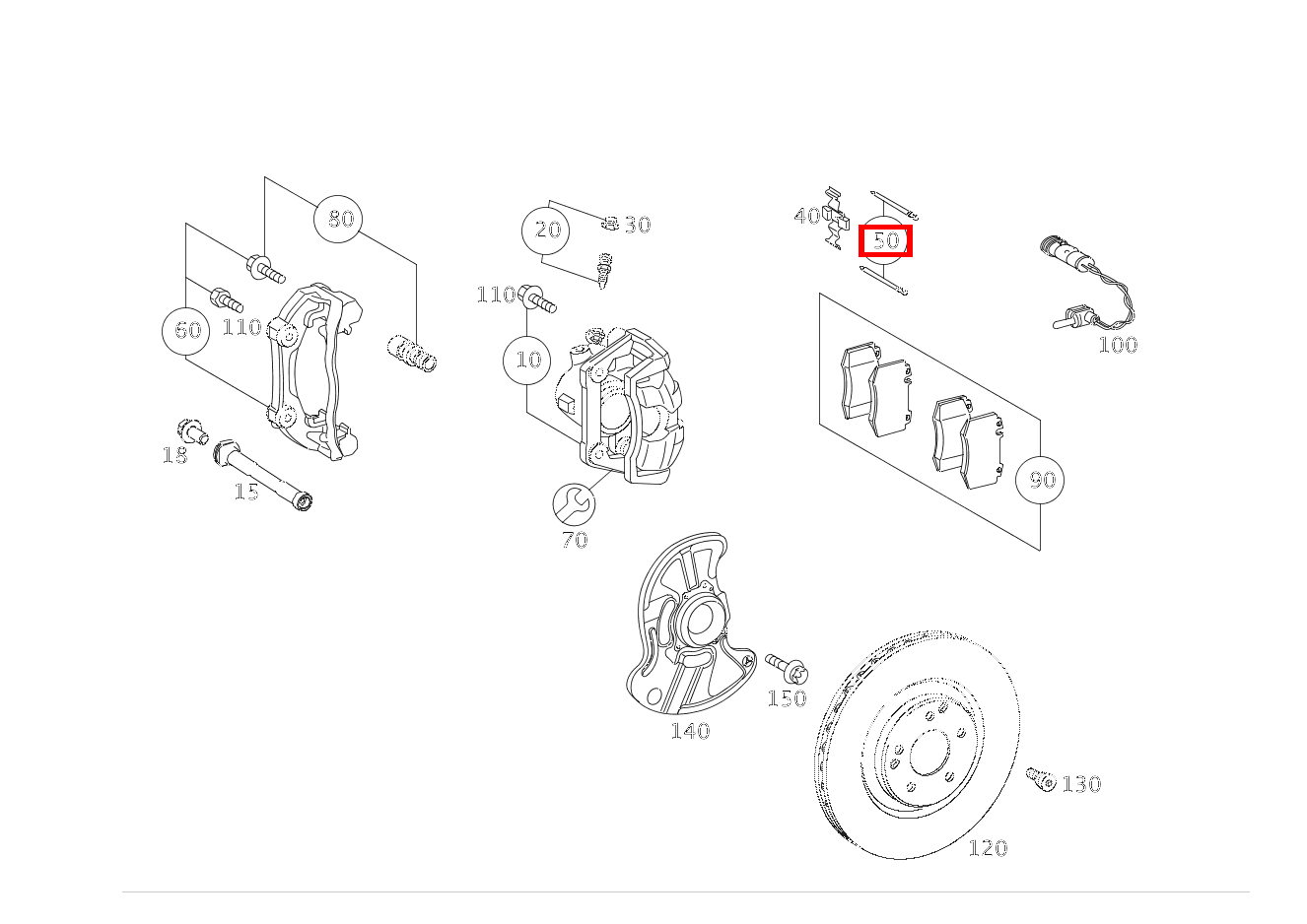 TEILESATZ FUEHRUNGSBOLZEN Bremssattel SLK 350 Roadster Sportmotor 171