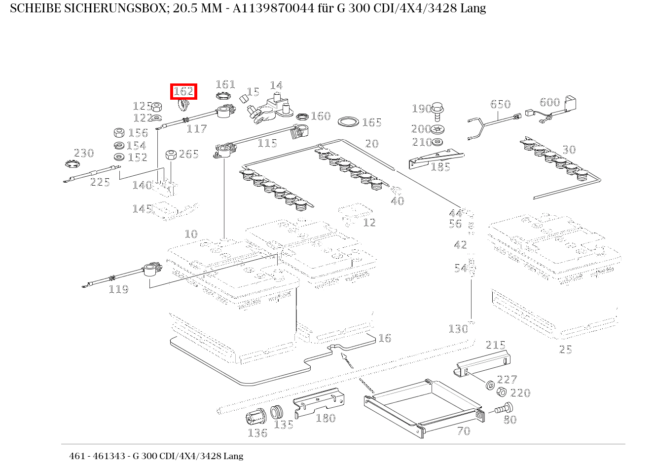 Scheibe SICHERUNGSBOX; 20.5 MM G 300 CDI/4X4/3428 Lang 461 Scheibe SICHERUNGSBOX; 20.5 MM G 300 CDI/4X4/3428 Lang 461