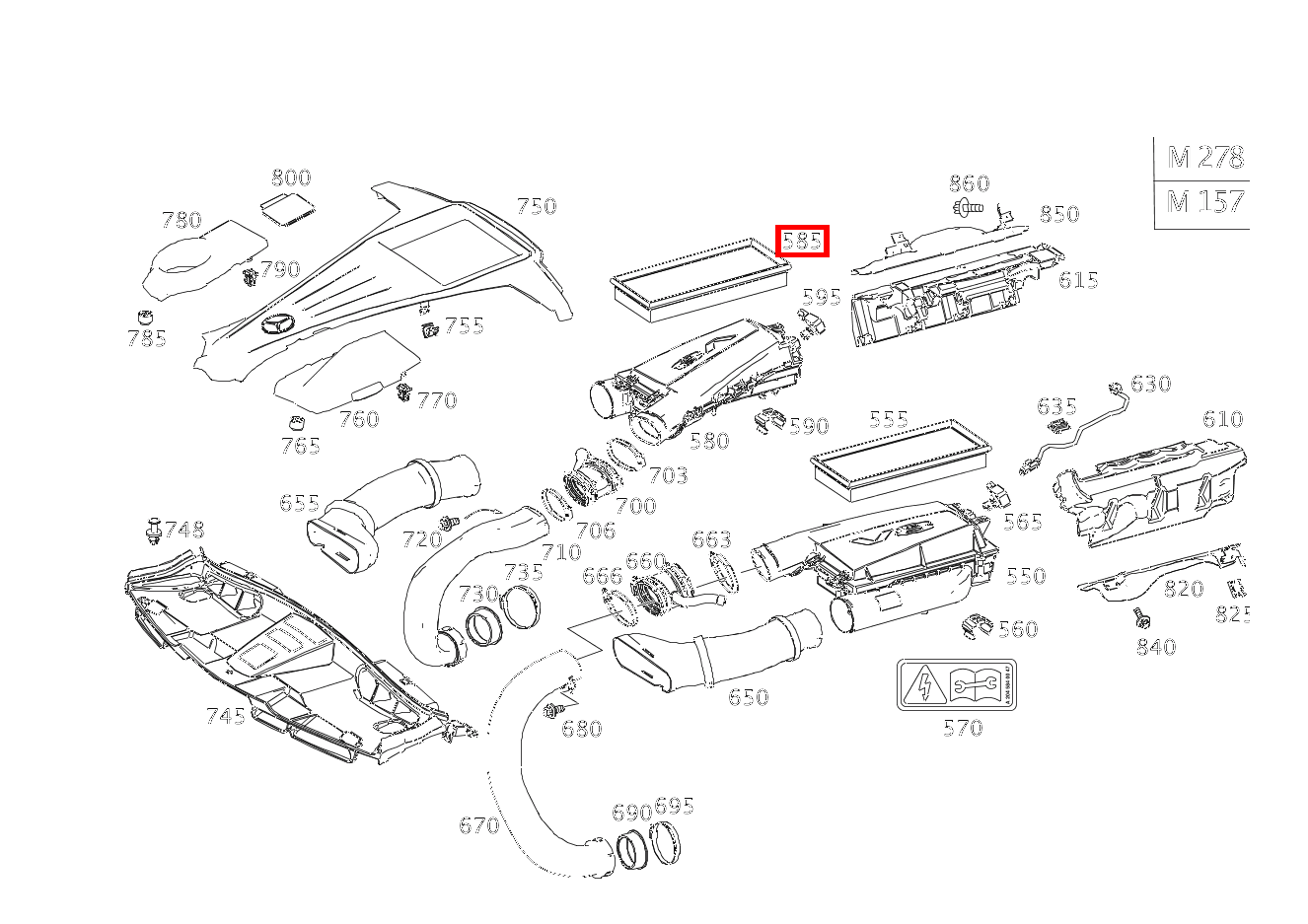 Luftfiltereinsatz RECHTS Mercedes-AMG E 63 S 4MATIC T-Modell 212