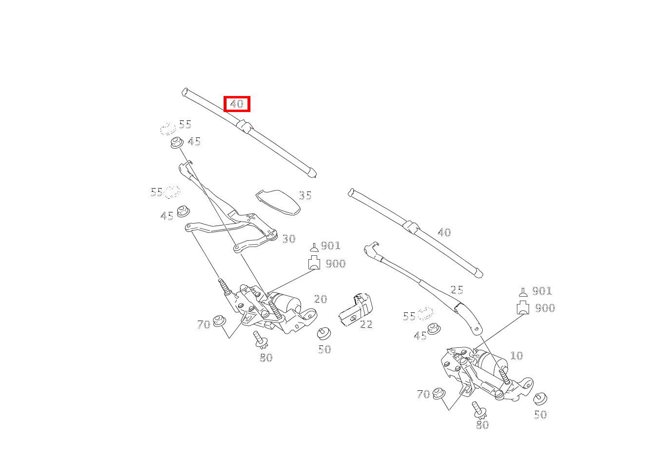 Teilesatz Wischerblatt LINKS UND RECHTS S500 4M L LL 221 Teilesatz Wischerblatt LINKS UND RECHTS S500 4M L LL 221