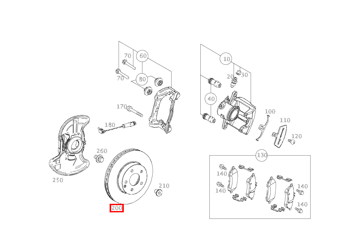 Bremsscheibe belüftet Vorn rechts E350CDI BE CA 207 Bremsscheibe belüftet Vorn rechts E350CDI BE CA 207