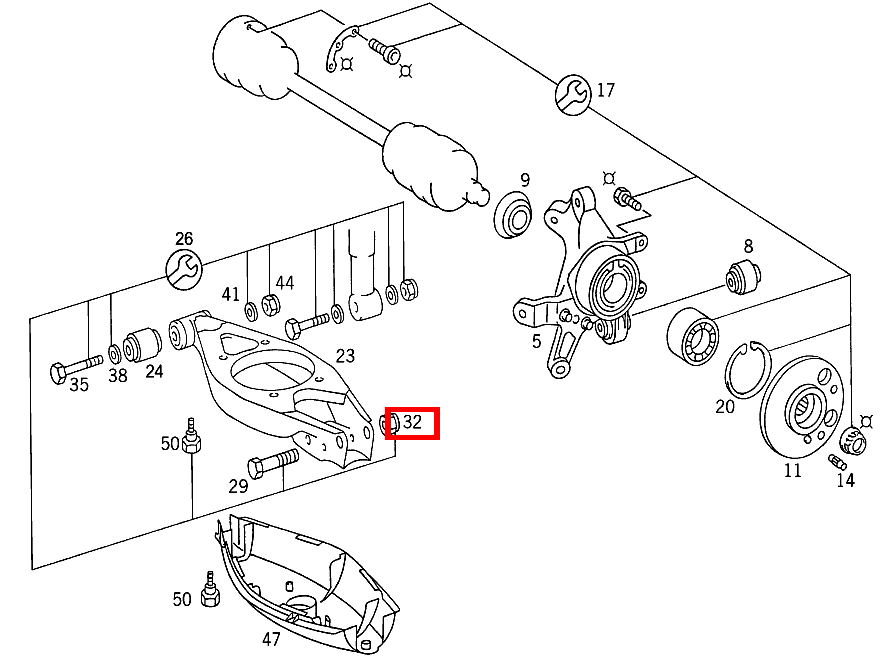 Sechskantmutter FEDERLENKER AN RADTRAEGER; M14X1.5 B 180 247 Sechskantmutter FEDERLENKER AN RADTRAEGER; M14X1.5 B 180 247