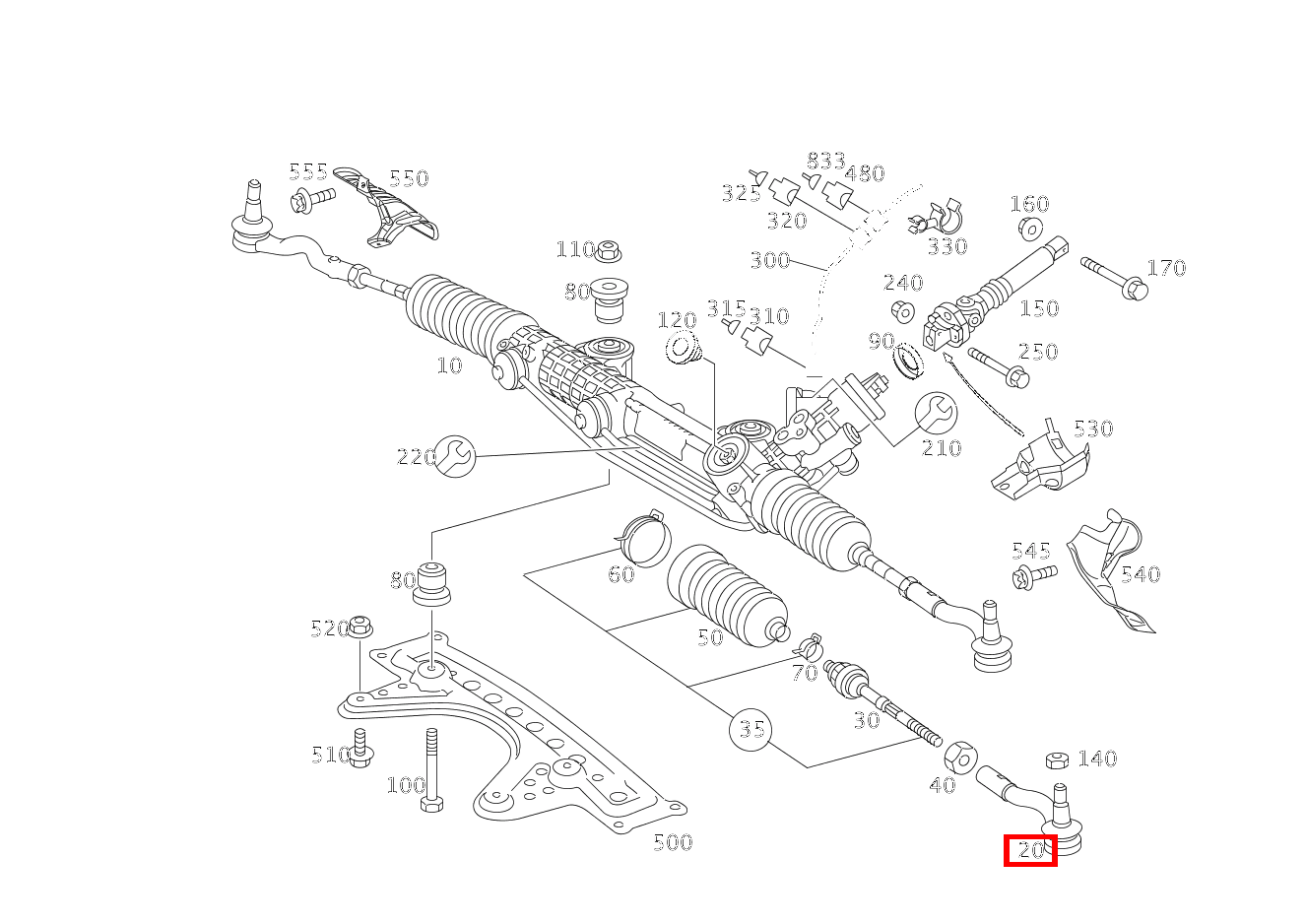 Spurstange LINKS AUSSEN E280CDI SONDERAUFB 211