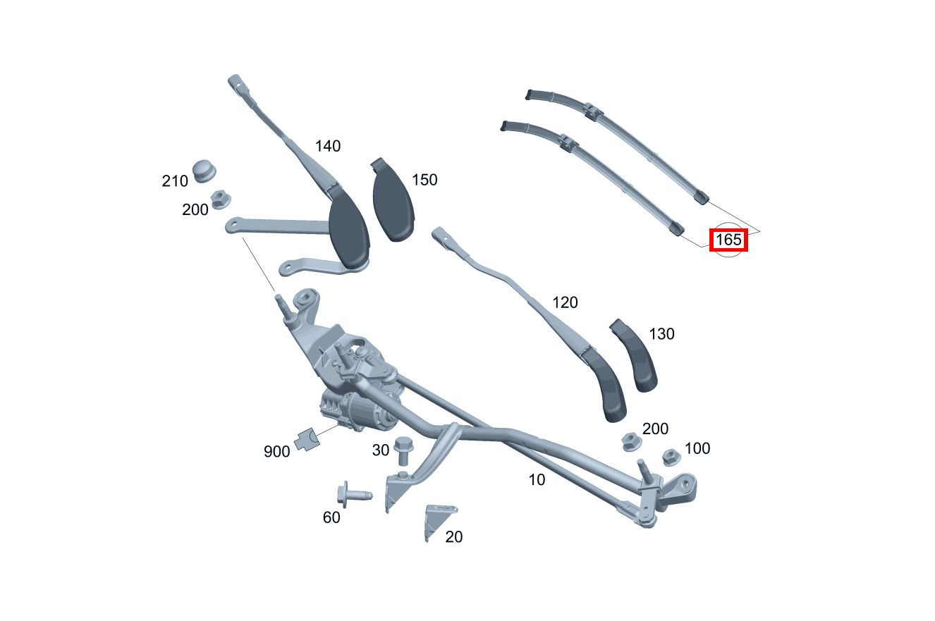 REP.SATZ WISCHERBLATT Wischerset, Fahrer- und beifahrerseitig C 300 h 205
