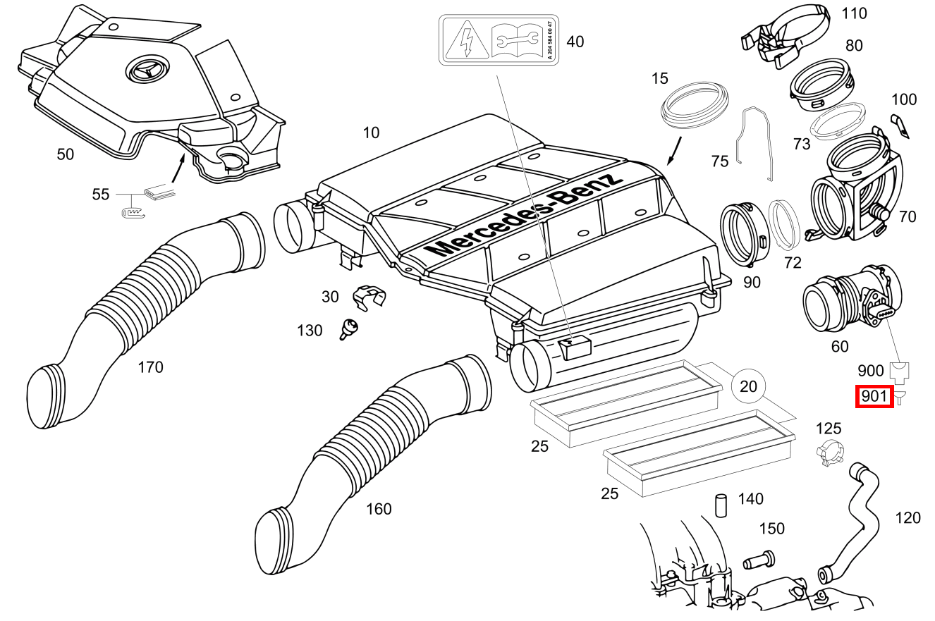 Kontaktbuchse LUFTMASSENMESSER B2/5; 0.22-0.5 MM2 MLK1.2 SL 350 Sportmotor 230