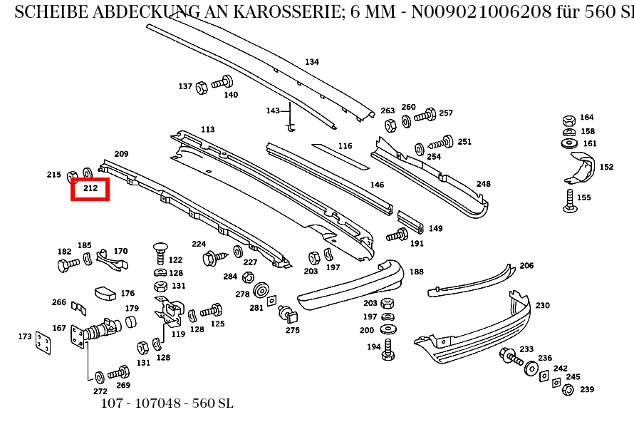 Scheibe ABDECKUNG AN KAROSSERIE; 6 MM 560 SL 107 Scheibe ABDECKUNG AN KAROSSERIE; 6 MM 560 SL 107