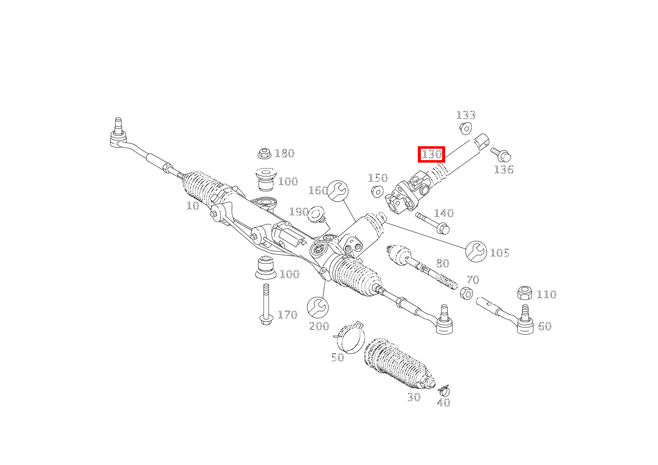 KUPPLUNGSMUFFE AN LENKGETRIEBE SLK 55 AMG Roadster 171