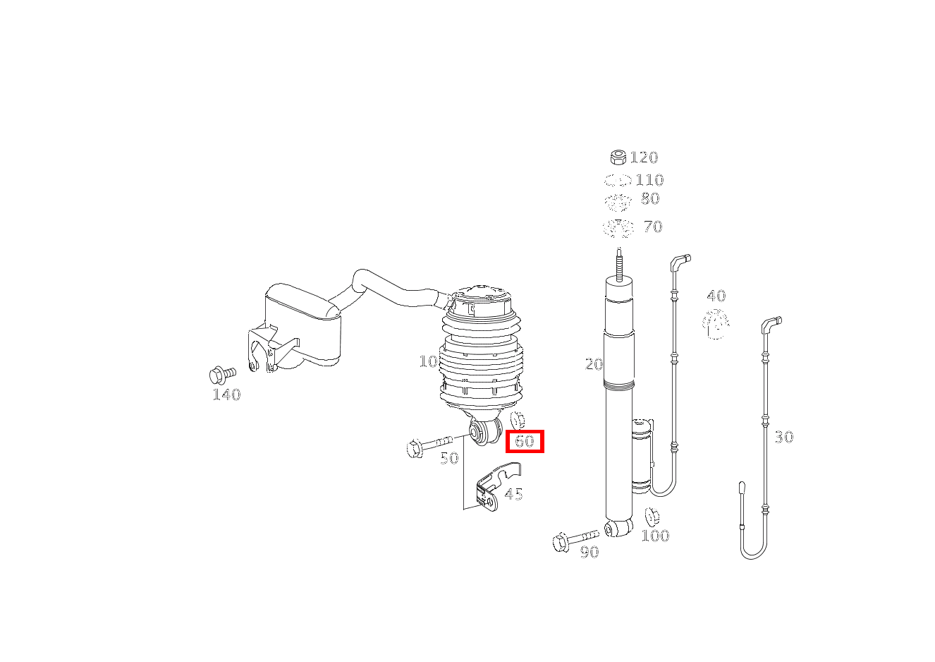 Mutter HALTER UND LUFTFEDER AN FEDERLENKER; M14X1.5 CLS 55 AMG 219 Mutter HALTER UND LUFTFEDER AN FEDERLENKER; M14X1.5 CLS 55 AMG 219