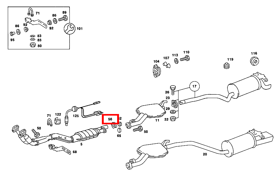 Flansch AUSPUFFROHR VORN AN AUSPUFFROHR MITTEN 190 E 2.5-16 EVOLUTION II 201 Flansch AUSPUFFROHR VORN AN AUSPUFFROHR MITTEN 190 E 2.5-16 EVOLUTION II 201